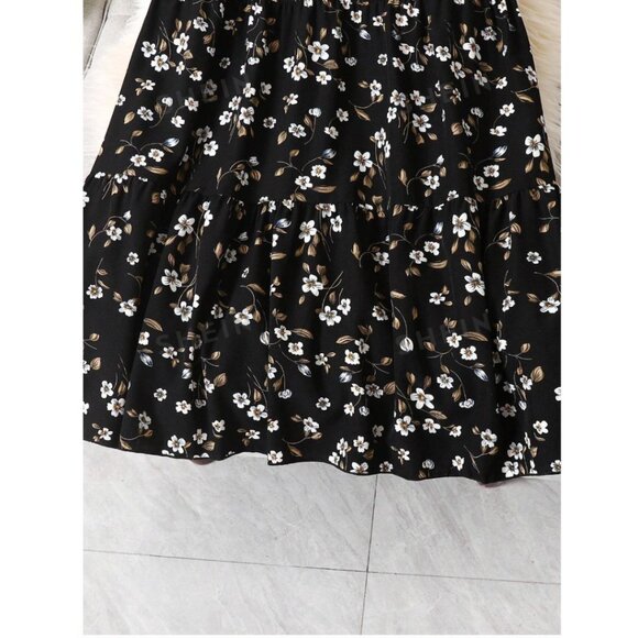 Black Frenchy Ditsy Floral Midi Skirt - Picture 5 of 9